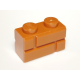 LEGO kocka 1x2 módosított tégla mintás, sötét narancssárga (98283)